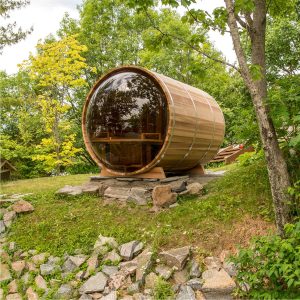 Panoramic Sauna with change room and porch - Knotty Cedar